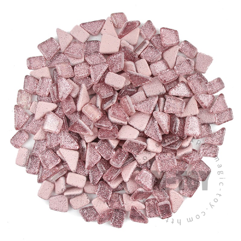 Pink Irregular Shape Glitter Glass Mosaic IR-SPA400