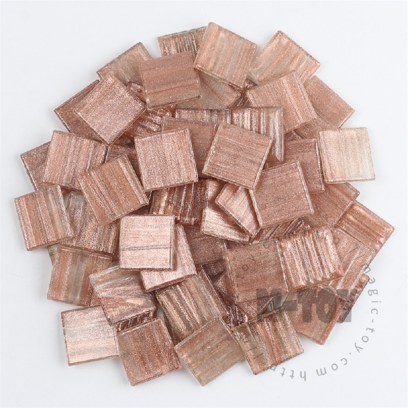 Brown Square Golden Line Hot-melting Glass Mosaic 20GSM301