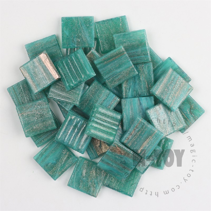 Green Square Golden Line Hot-melting Glass Mosaic 20GSM609