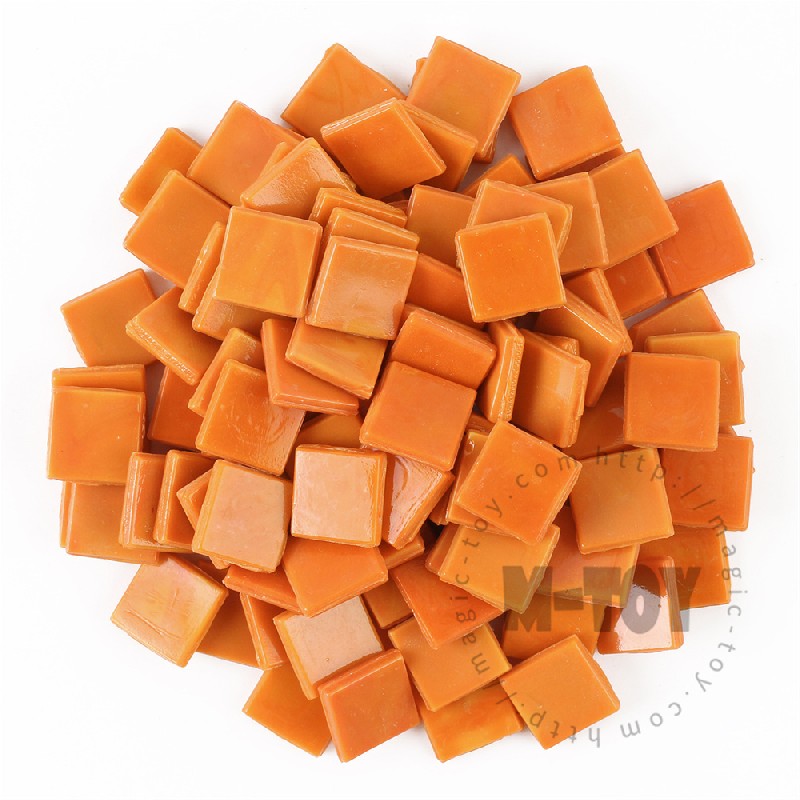 Orange Square Ice Jade Hot-melting Glass Mosaic WSG918