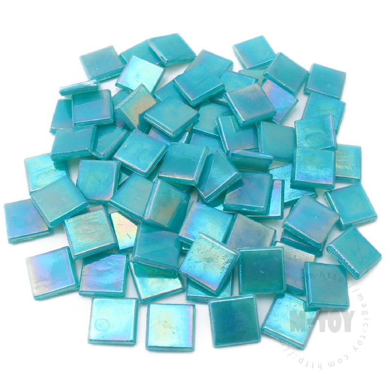 Turquoise Iridescent Square Ice Jade Hot-melting Glass Mosaic WSI625