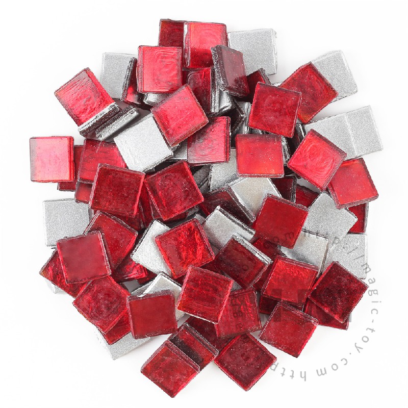 Red Square Ice Jade Hot-melting Glass Mosaic WSH904