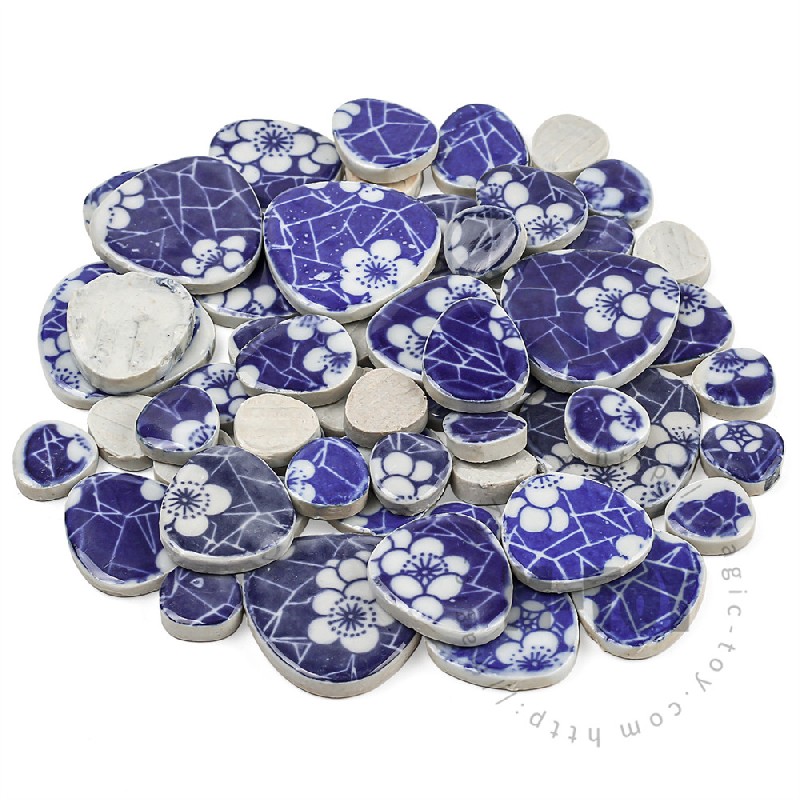 Blue Pebble Shape Ceramic Mosaic CDQ712