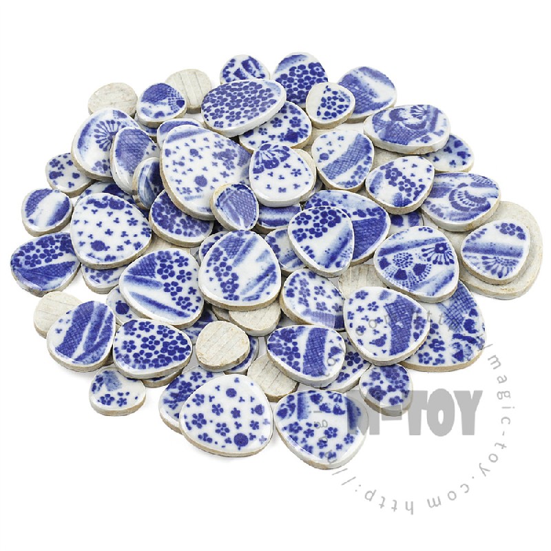 Blue Pebble Shape Ceramic Mosaic CDQ713