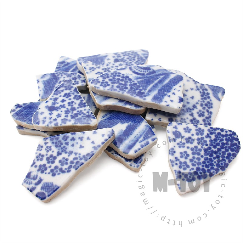 Blue Babysbreath Irregular Ceramic Mosaic Shard CSQ713