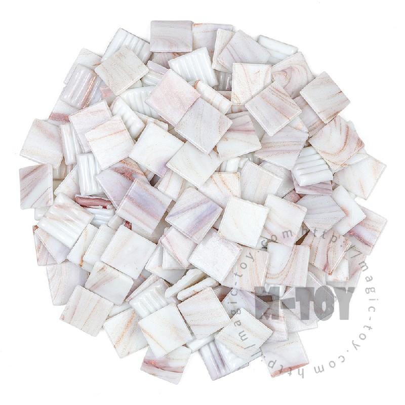 White Pink Square Golden Line Hot-melting Glass Mosaic GSG103