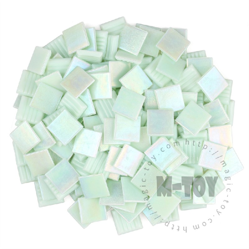 Iridescent Green Square Hot-melting Glass Mosaic PSI603