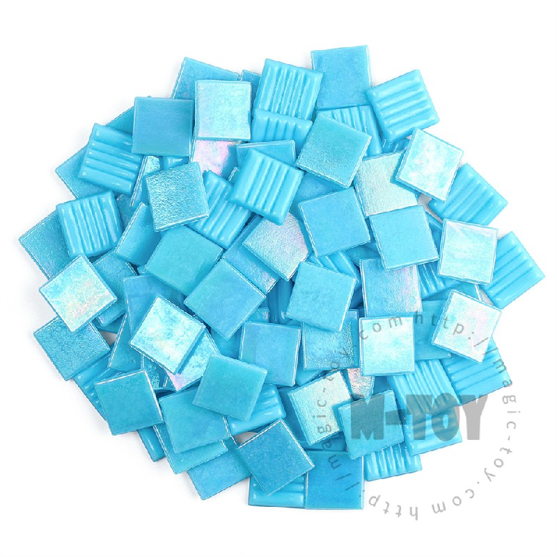 Iridescent Blue Square Hot-melting Glass Mosaic PSI705