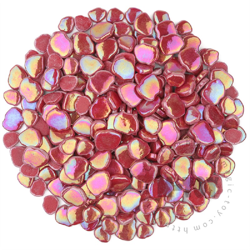 Iridescent Red Blossom Petals Glass Mosaic SMAI16