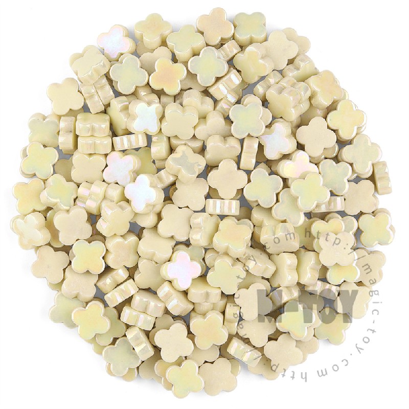 Iridescent Beige Flower Glass Mosaic SMHI30