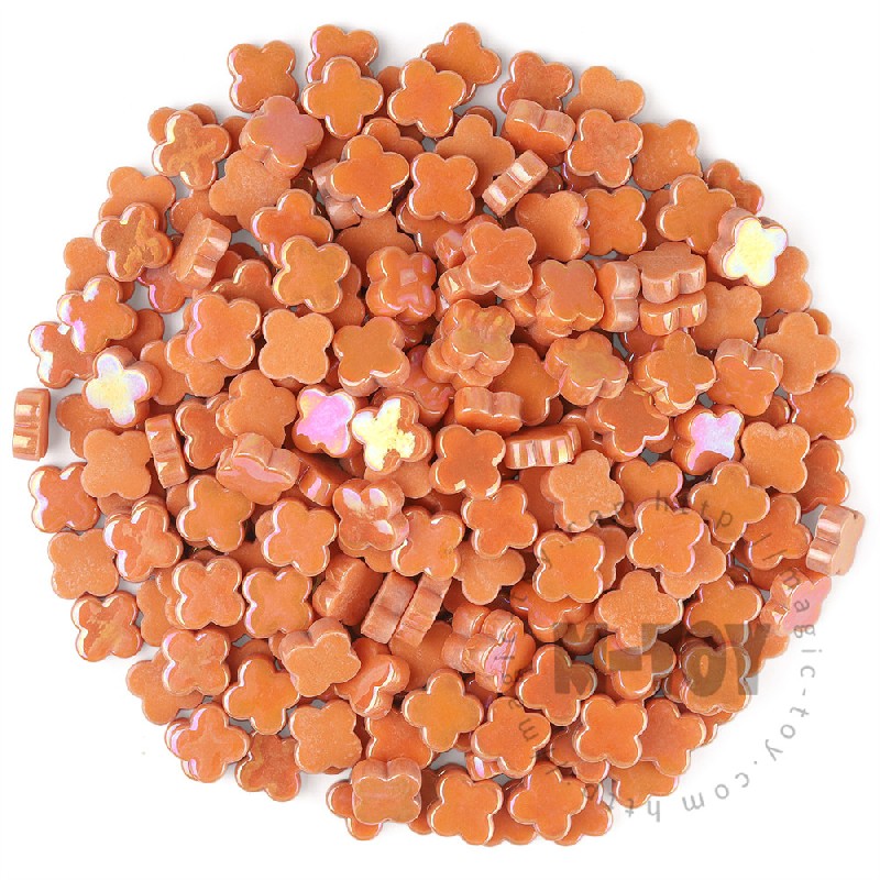 Iridescent Orange Flower Glass Mosaic SMHI18