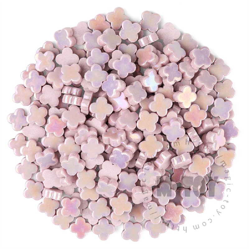 Iridescent Pink Flower Glass Mosaic SMHI68