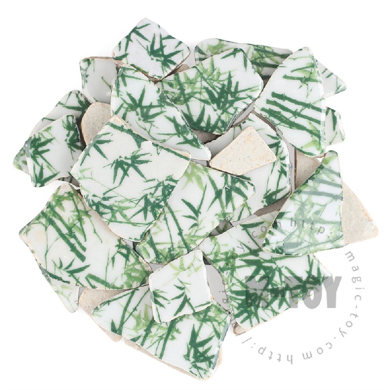 Green Bamboo Irregular Ceramic Mosaic Shard CSQ601