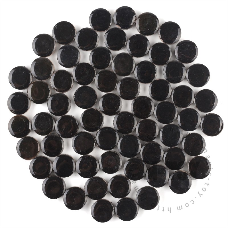 Black Round Shape Ceramic Mosaic 15CRG801