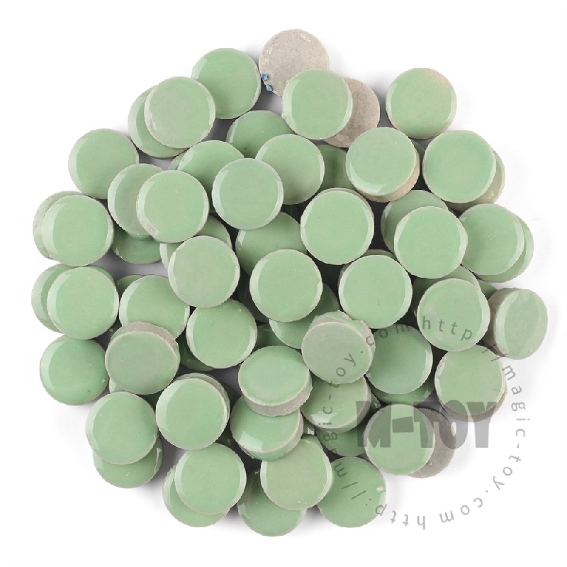 Light Green Round Shape Ceramic Mosaic 15CRG604