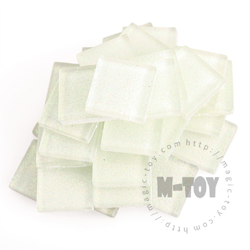 White Square Glitter Glass Mosaic 20-SPA100