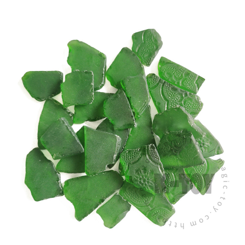 Dark Green Color Irregular Sea Glass CD-HR604-M