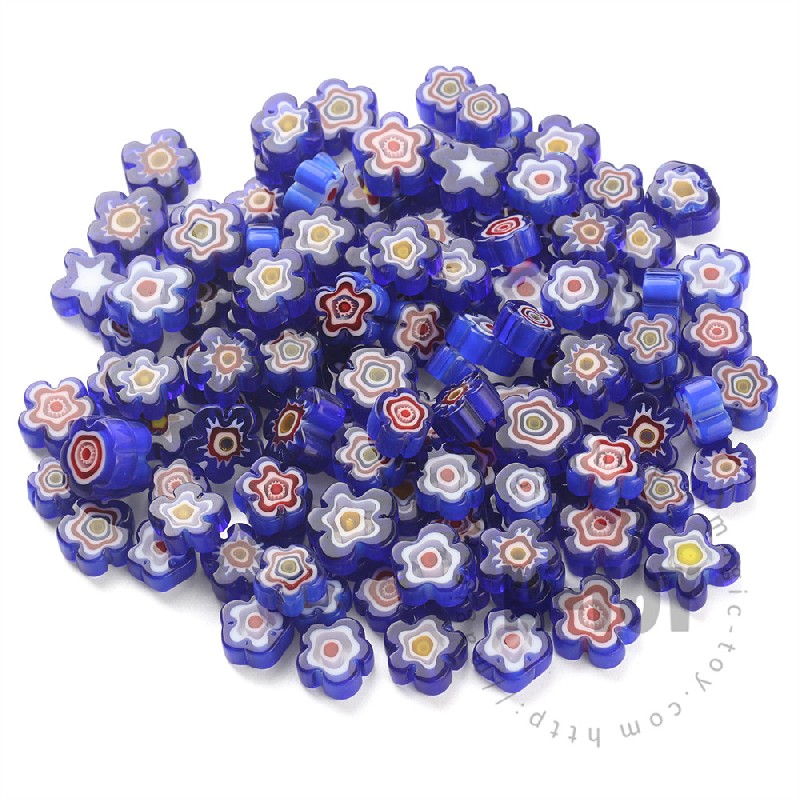 Blue Color Mixed Flower Millefiori 914-FW7001