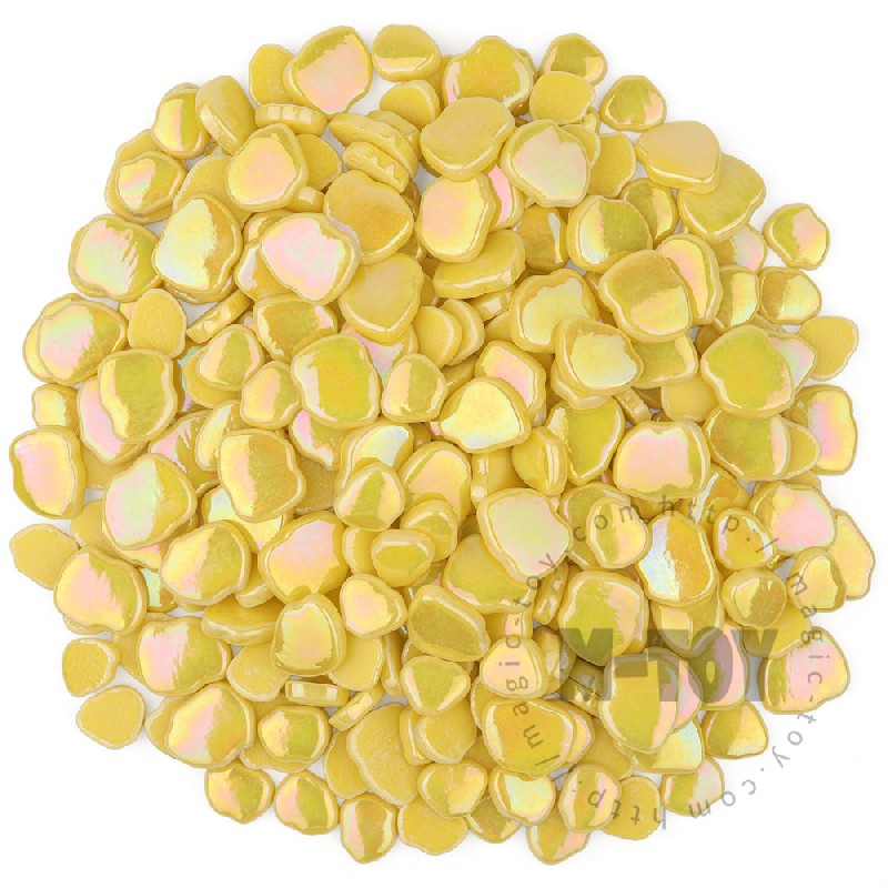 Iridescent Yellow Blossom Petals Glass Mosaic SMAI50