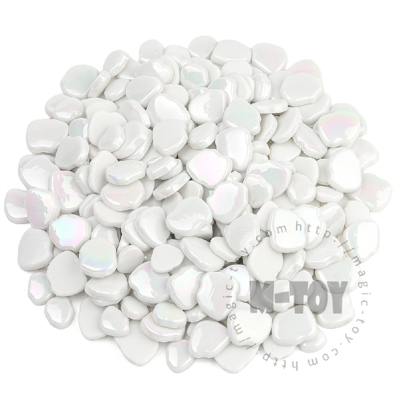 Iridescent White Blossom Petals Glass Mosaic SMAI100