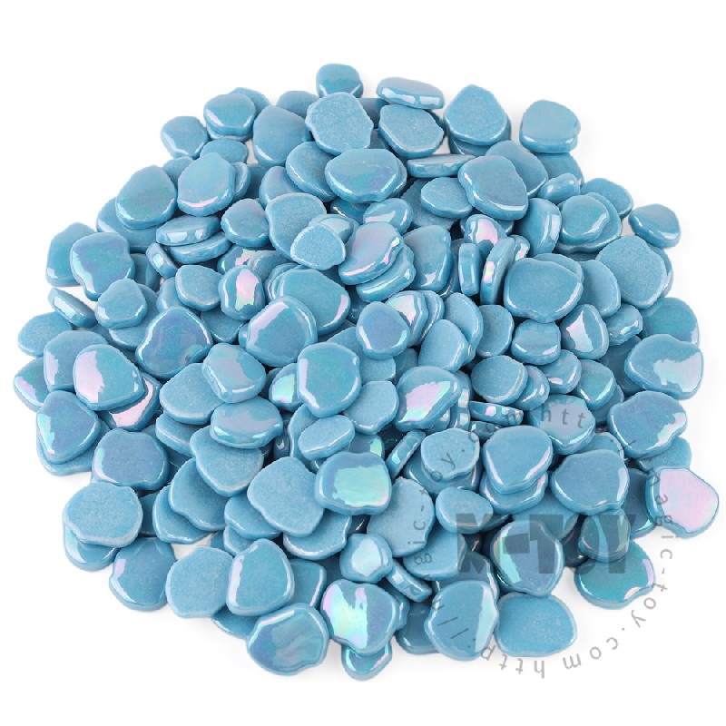 Iridescent Blue Blossom Petals Glass Mosaic SMAI08