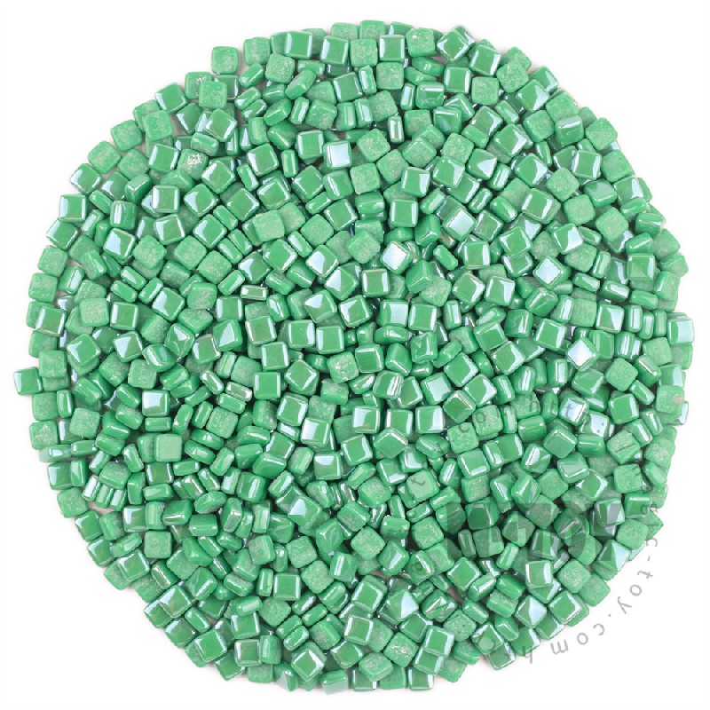 Luster Green Mini Square Glass Mosaic 8SSL46