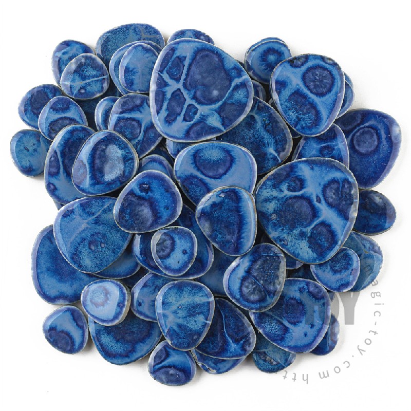 Blue Pebble Shape Ceramic Mosaic CDD706