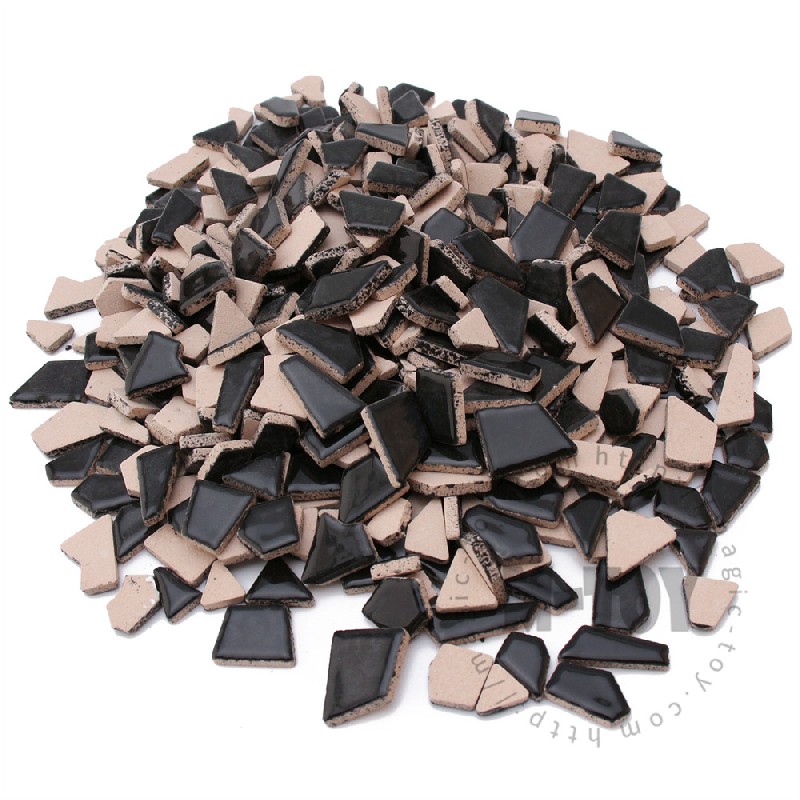 Black Irregular Ceramic Mosaic IR-H1