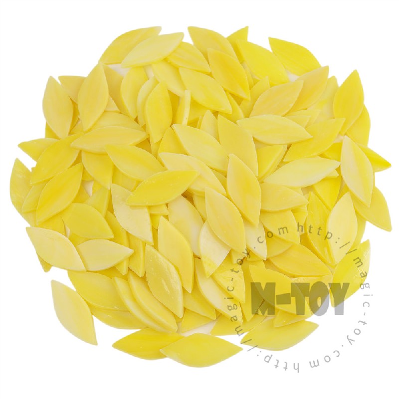 Yellow Leaf Shape Opaque Stained Glass Mosaic 1538OYG907
