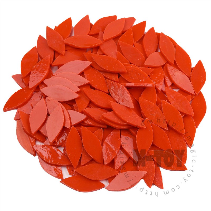 Red Leaf Shape Opaque Stained Glass Mosaic 1538OYG909