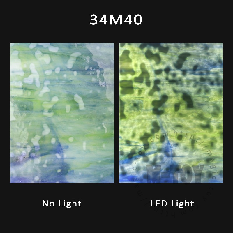 Green Mottles Stained Glass Sheet 34M40