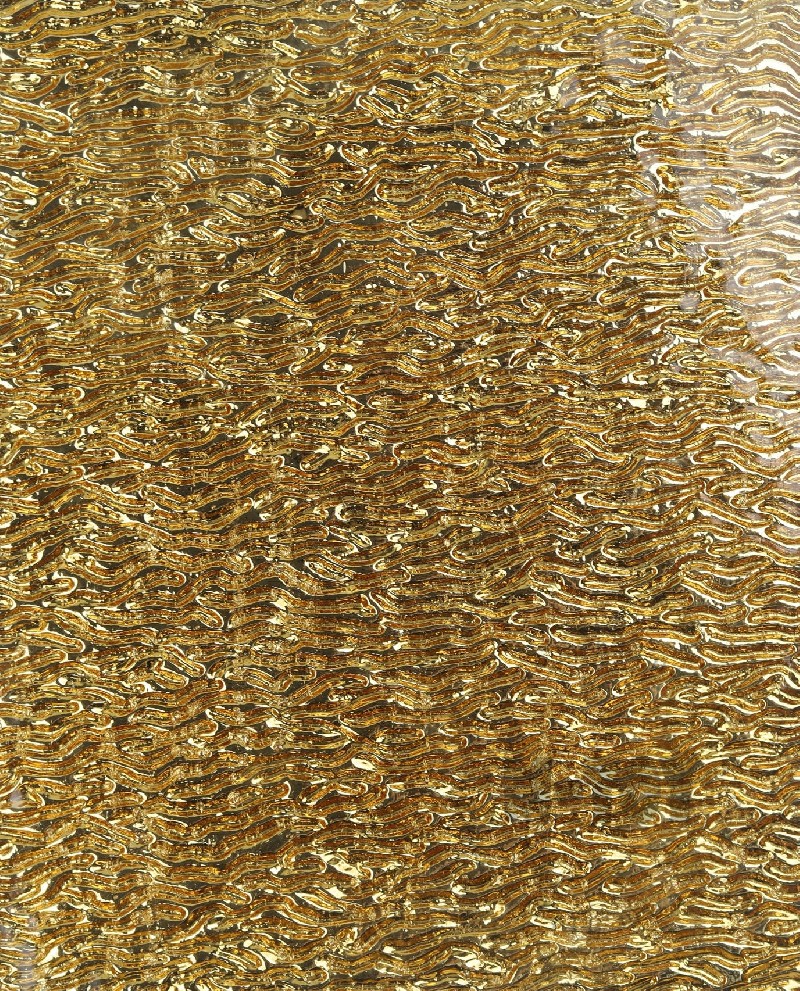 Ripple Mirror Stained Glass Sheet Gold 51-R-J
