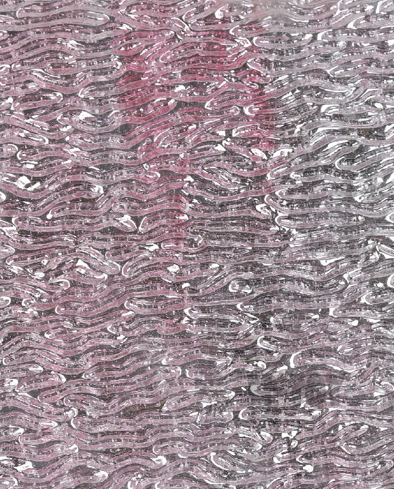 Ripple Mirror Stained Glass Sheet Pink 0095-R-J
