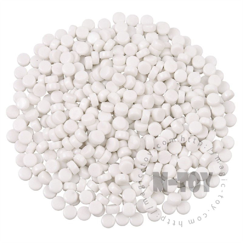 White Mini Round Glass Mosaic 8SR100
