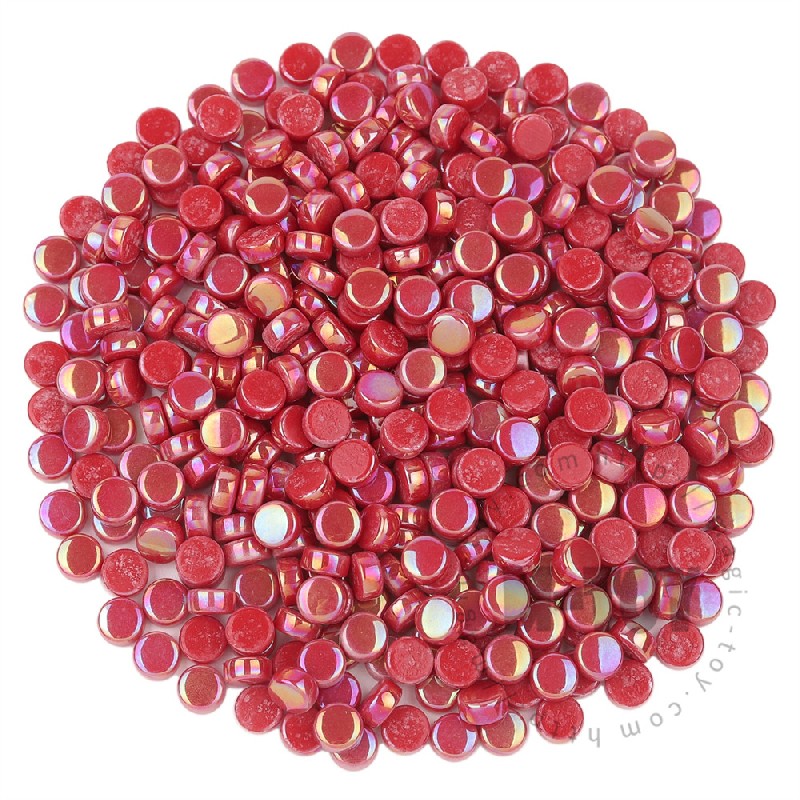 Red Mini Round Glass Mosaic 8SRL16
