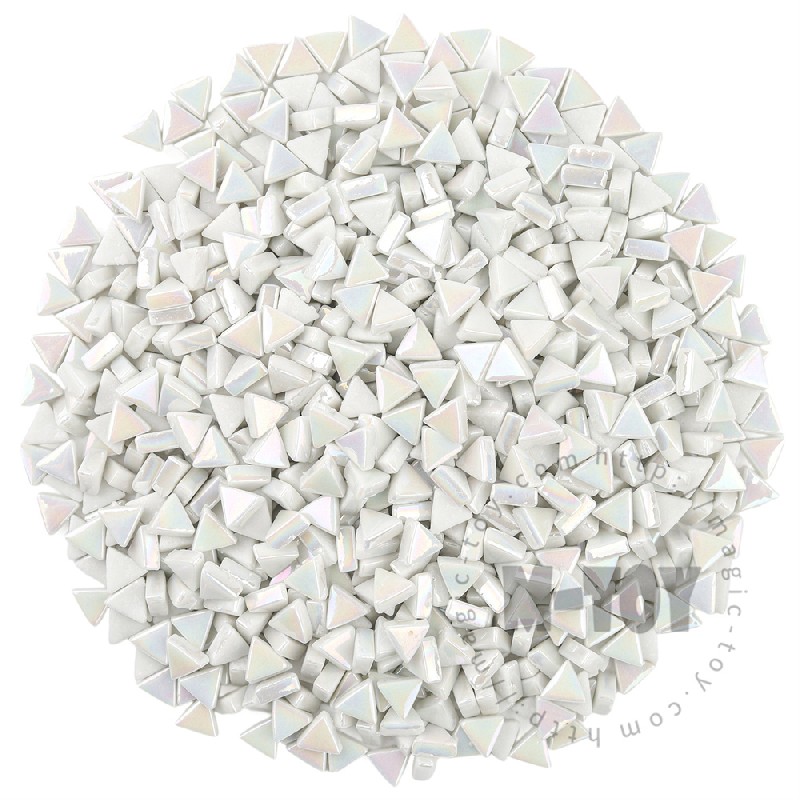 White Mini Triangle Glass Mosaic 10SJI100