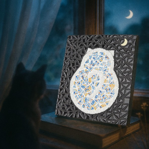 🌙Moonlit Whispers- A Cat Basking in Moonlight🐱