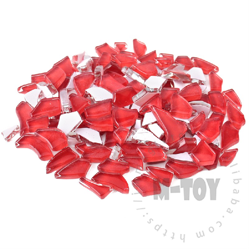 Red Irregular Crackled Glass Mosaic TC-CC915