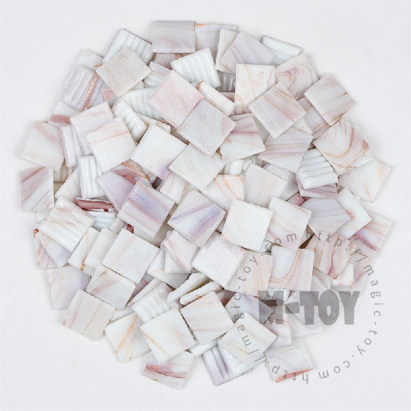 White Square Golden Line Hot-melting Glass Mosaic 20GSG103