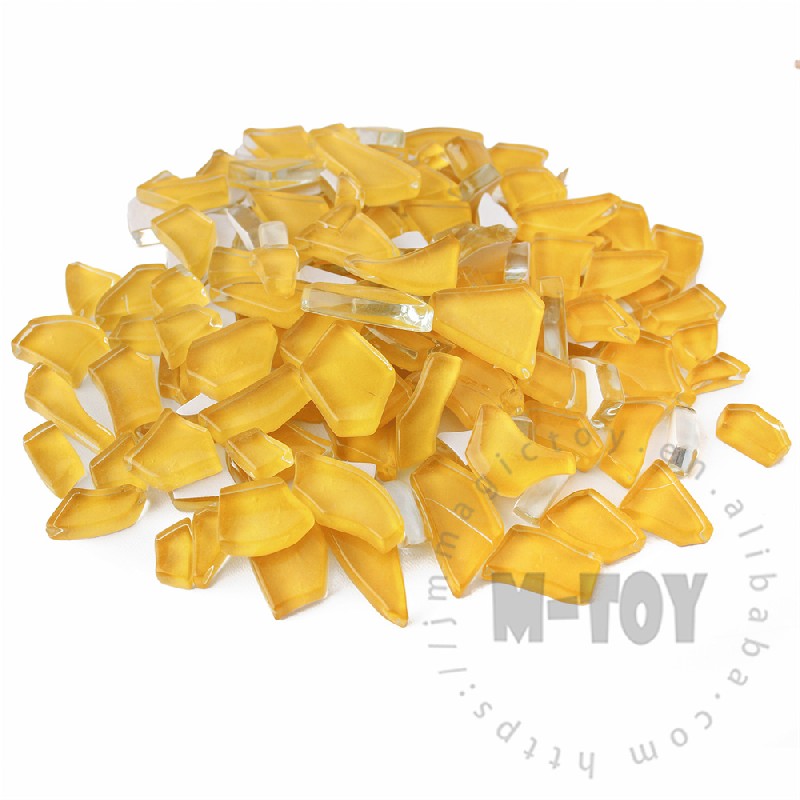 Yellow Irregular Crackled Glass Mosaic TC-CC941