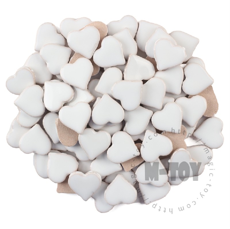 White Heart Shape Ceramic Mosaic CXG3