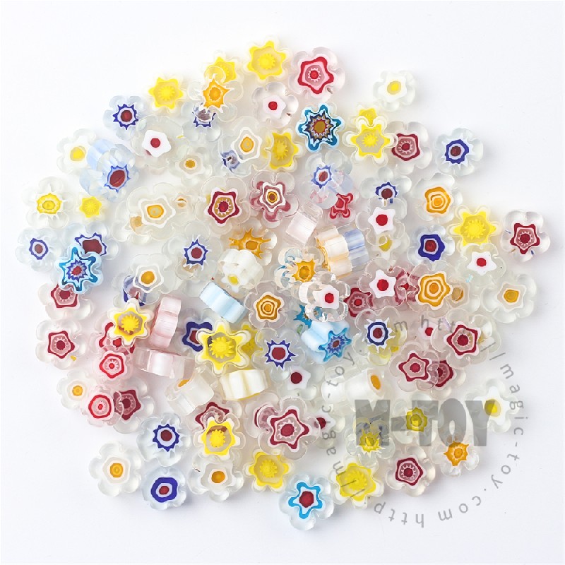 White Color Mixed Flower Millefiori 914-FW1000