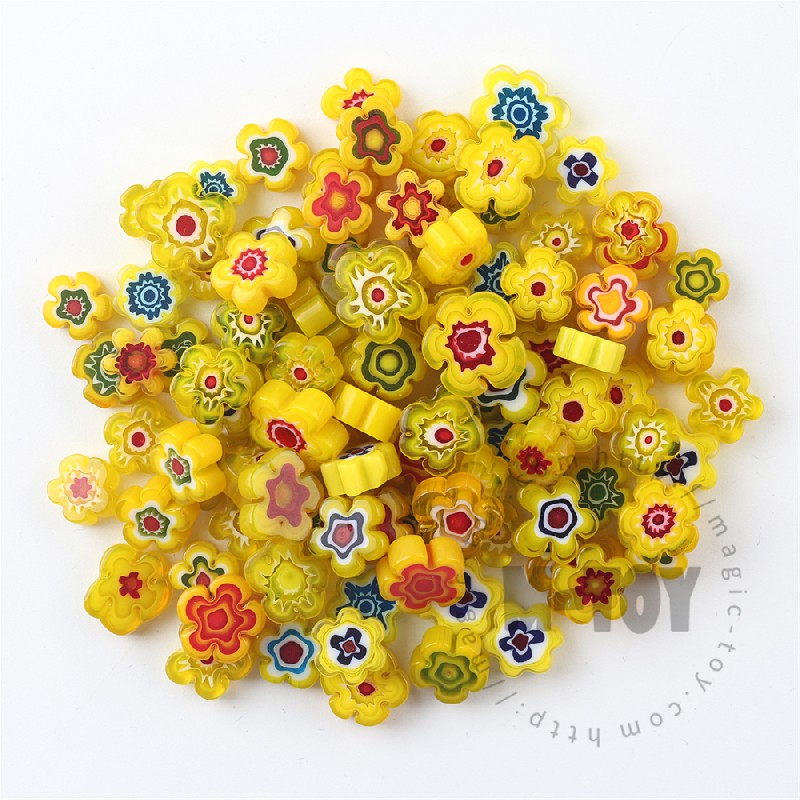 Yellow Color Mixed Flower Millefiori 914-FW9003