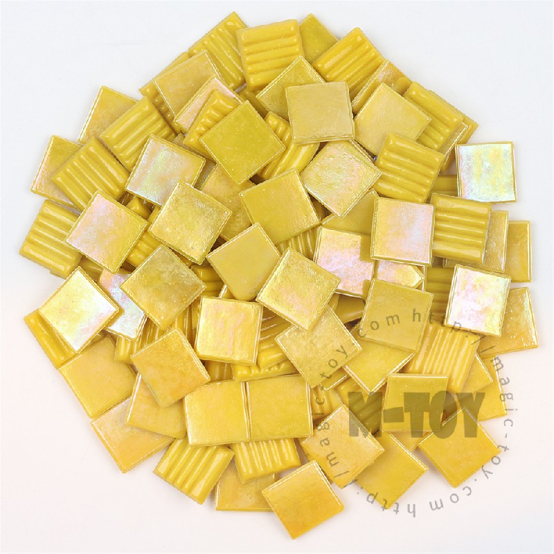 Yellow  Iridescent Square Hot-melting Glass Mosaic 20PSI901