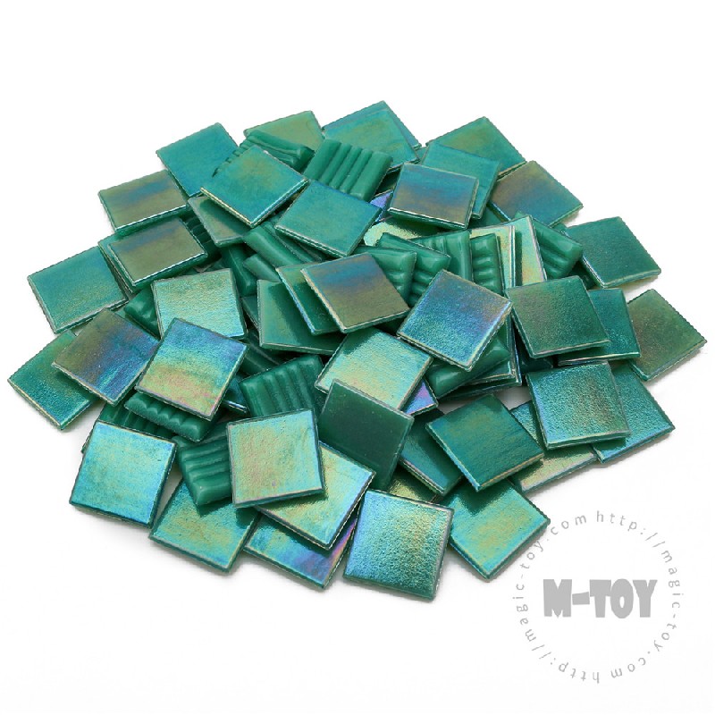 Green Iridescent Square Hot-melting Glass Mosaic 20PSI602