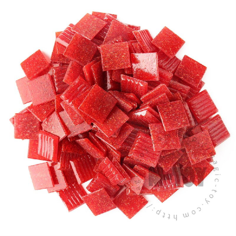 Red Square Vitreous Hot-melting Glass Mosaic 20ASM908