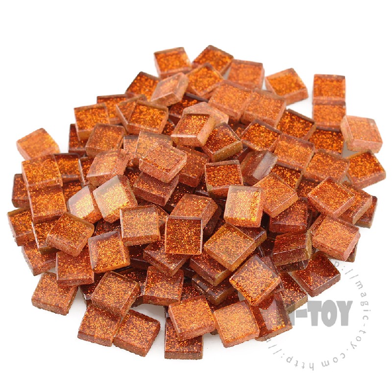 Brown Square Glitter Glass Mosaic 10-SPA304