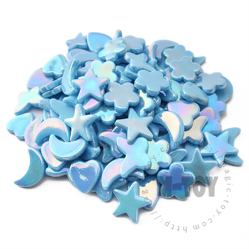 Iridescent Light Blue Charms Glass Mosaic MU-SSL08