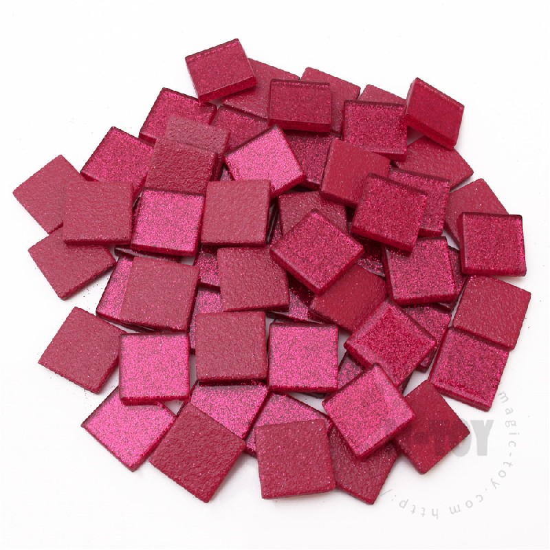 Pink Square Glitter Glass Mosaic 20-SPA403