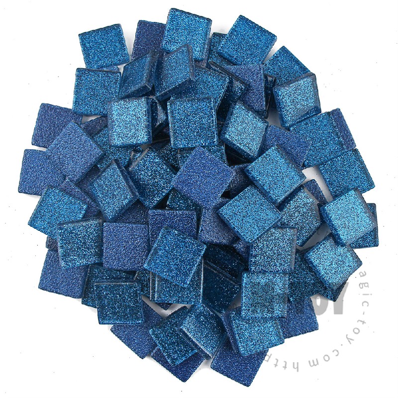 Blue Square Glitter Glass Mosaic 20-SPA708